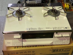 中古品 グリル付きガステーブル 都市ガス リンナイ ETS65AWK38R3GA-WR 直接受け渡し可