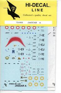 1/72　Hi Decal ハイデカール　HD72003 Sepecat Jaguar A