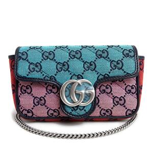 （未使用　展示品）グッチ GUCCI GGマーモント スーパー ミニ チェーン ショルダーバッグ GGキャンバス レザー マルチカラー 476433