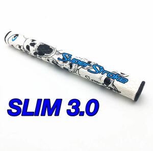 新品》スーパーストローク パターグリップ スカル柄 ブルー SLIM3.0