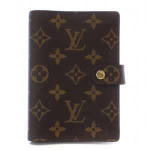 ルイヴィトン LOUIS VUITTON アジェンダPM 手帳カバー モノグラム キャンバス 総柄 6穴式 茶 ブラウン R20005