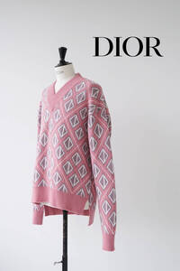 DIOR ディオール CDダイヤモンド カシミヤ混 Vネック ニット セーター size M 28TM641AT067 1030343