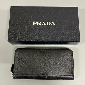 【美品】 PRADA プラダ サフィアーノ 長財布 迷彩 ラウンドファスナー 2ML317 約10.5cm×20cm 外箱付き　111506w/T9（60）