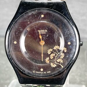 SWATCH スウォッチ SKIN スキン SHIMMER BLISS SFB138 腕時計 アナログ クオーツ レザーベルト ブラック 新品電池交換済み 動作確認済み