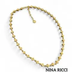 【美品】NINA RICCI ネックレス キューブ チェーン マッドゴールド