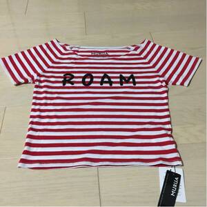 MURUA ROAM ロゴ 半袖Tシャツ 赤 白 ボーダー Mサイズ 丈短い