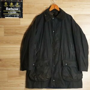 J13J/S7.8-3　イギリス製　Barbour　バブアー　BORDER　ボーダー　オイルドジャケット　ハンティングジャケット　C42/107CM　ユーロ古着