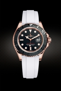 Rolex/ロレックス Daytona/デイトナ Yacht Master/ヨットマスター 116655.116515.116518.116519に適用VAGENARI ラバー ストラップ/ホワイト