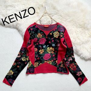 3点送料無料☆KENZO ケンゾー　vintage　ビンテージ　ニット　花柄　総柄　エルカ　日本製