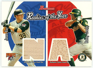 △JASON BAY+BOBBY CROSBY/2005 BOWMAN ROOKIES OF THE YEARデュアルバット!