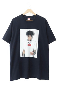 シュプリーム SUPREME 23AW NBA Youngboy Tee ヤングボーイ フォト プリント 半袖 Tシャツ L 紺 ネイビー ブランド古着ベクトル 中古☆AA★