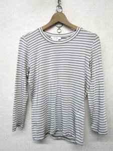 V1323：イタリア製 Max Mara マックスマーラ 長袖Tシャツ/白/M レディース 長袖カットソー ボーダーTシャツ:35