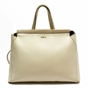 フルラ Furla ハンドバッグ 型押しレザー ベージュ g3485a