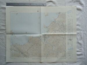 【古地図 昭和40年代】『萩』五万分一地形図山口10号 昭和42年発行【鉄道山陰本線 倉江の浜 松下村塾跡 涙松跡 鹿背隧道 榎谷隧道 湯免温泉