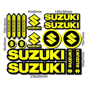 【ゆうパケット送料込】SUZUKI(スズキ) 大判ステッカー　イエロー　横31.5cm×縦26cm　③