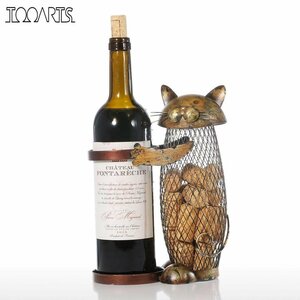 PYD264★Tooarts 猫 ボトルンホルダーワイ ワック ワインラインスタンッチン ド キバー 