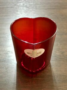 カメイガラス KAMEI GLASS ハート 花器 グラス 赤 昭和レトロ アンティーク 骨董 かわいい 喫茶 カフェ
