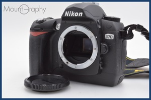 ★極上美品★ ニコン NIKON D70 前キャップ、ストラップ付 ニコンF用(AF) ★完動品★ 同梱可 #kw175