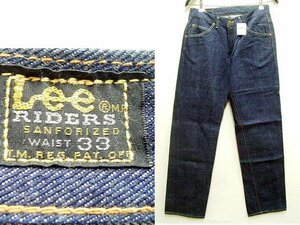 ◇即決[W33]未使用品 Lee 2200 90年代製 101Z サイド黒タグ 14oz 片耳 濃紺 デニム パンツ■934