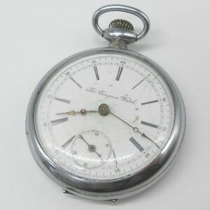 1円～ The Congress Watch 手巻き 懐中時計 ローマンインデックス 白文字盤 スモセコ 管理10221