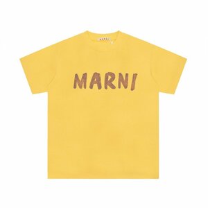 MARNI マルニ ロゴ入り コットン製 半袖Tシャツ 黄色 カットソー ユニセックス 38サイズ（155/80A）