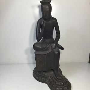 彌勒菩薩 弥勒菩薩 仏像 みろくぼさつ 高さ約57cm 置物 古美術 彫刻 骨董品 オブジェ インテリアTS5Z