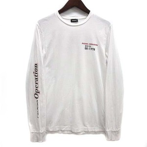 ディーゼル DIESEL MAGLIETTA Tシャツ カットソー 長袖 クルーネック ロンT T-DIEGOS-LS-K25 ホワイト 白 S メンズ