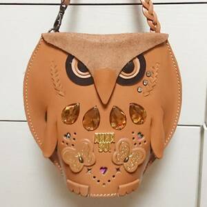 ANNA SUI アナスイ フクロウ ミニバッグ キャメル アナオウル 牛革 新品未使用 タグ付き