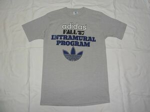 ☆美品☆ 80s USA製 ビンテージ adidas アディダス トレフォイル Tシャツ sizeL グレー ☆古着 5連プリント レインボー ATP 70s オールド