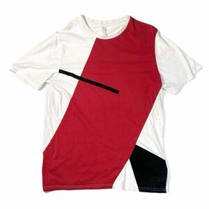 ◆【BLACK BARRETT by NEIL BARRETT】半袖 Tシャツ /コットン100%/グラフィック/モード/メンズ/sizeL/白赤黒