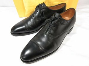 HH 美品 【ジョンロブ JOHNLOBB】 シティ2 City2 キャップトゥ レザー ドレスシューズ 紳士靴 (メンズ) size8E7000 ブラック ■30HT2634■