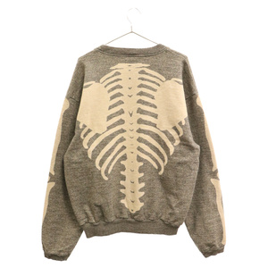 KAPITAL キャピタル Bone pt Sweat Shirt バックボーンプリント クルーネックスウェットトレーナー グレー