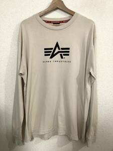 ALPHA INDUSTRIES アルファインダストリーズ　ロゴプリント　長袖Tシャツ　カジュアル　アメカジ　ミリタリー　古着