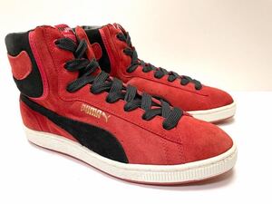 デッド!! 希少 新品 95年 PUMA FIRST ROUND プーマ ファーストラウンド スエード 赤 × 黒 ヴィンテージ us 9.5 JP 27.5 レアカラー 90s