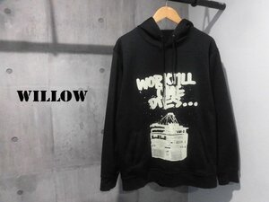 WILLOW ウィロー WORKTILL ONE DIES 撥水パーカー M/プルオーバー フーディ/スノーボード インナーパーカー/黒 ブラック/メンズ/程度良好