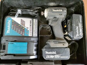 マキタ(Makita) 充電式インパクトドライバ(黒) 18V 6Ah バッテリ2本・充電器・ケース付 TD171DRGXB OH済み 動作確認済み