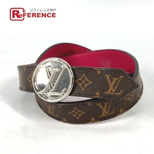 美品 LOUIS VUITTON ルイヴィトン M0056W サンチュール LVサークル ロゴ 細ベルト モノグラム ベルト ブラウン レディース【中古】