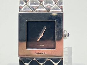 240620600005 CHANEL シャネル マトラッセ H0009 ヴィンテージ レディース 腕時計 QZ 黒文字盤 ウォッチ 不動 現状品 中古