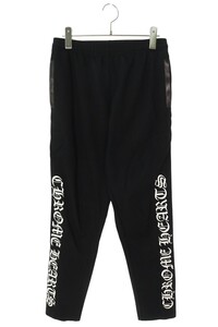 クロムハーツ TRACK PANTS トラックパンツ サイズ:S サイドクロスボールスナップレザー切替ロングパンツ 中古 SS07