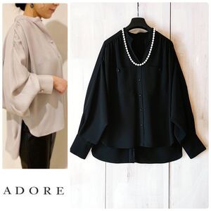 ◆幻◆ 希少美品　定価3.2万円 ADORE ライトジョーゼットギャザーブラウス