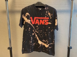 一点もの★VANS★バンズ★Tシャツ★ブリーチ加工★BLACK★黒★Mサイズ 