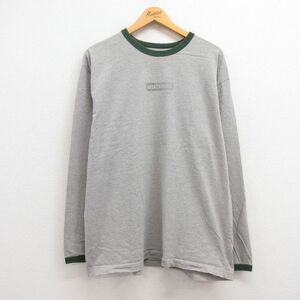 XL/古着 アバクロンビー 長袖 ビンテージ Tシャツ メンズ 90s ワンポイントロゴ 大きいサイズ コットン クルーネック グレー 霜降り他 spe