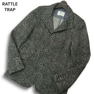 RATTLE TRAP メンズビギ 秋冬 裏起毛★ ヘリンボーン スタンドカラー ジャケット Sz.L メンズ　A4T12961_C#N