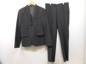 H&M エイチアンドエム スーツ 上下 セットアップ 2点 2つ釦 ジャケット×スラックス ウール混 パンツ SLIM FIT ブラック 黒 EUR/44～46