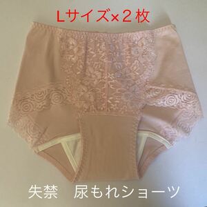 2枚組 L 尿漏れパンツ 20cc 失禁ショーツ 軽失禁 ピンク　　安心ショーツ 女性用 失禁パンツ レディース 婦人用