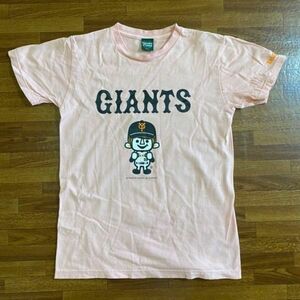【美品】　GIANTS×Laundry　東京読売ジャイアンツ　巨人　ランドリー　コラボTシャツ　メンズ　Sサイズ　ピンク