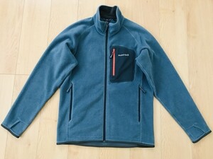 【良品】mont-bell＊フリースジャケット＊ネイビーグレー＊M