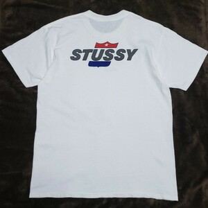 希少 レア 90s OLD STUSSY T-SHIRT L USA製 オールド ステューシー Tシャツ ホワイト VINTAGE ヴィンテージ アメリカ SS LINK CROWN TEE