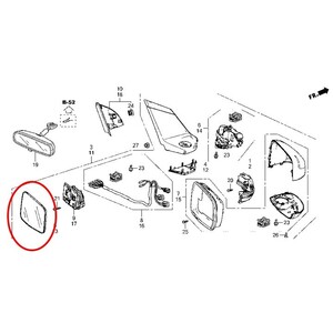 ☆未使用 純正 CR-Z ミラーサブASSY 右 Mirror sub assembly Right サイドミラー ドアミラー 運転席側 ホンダ HONDA 純正部品