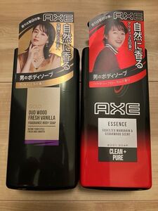 新品!!AXE☆ボディソープ 400g 2本☆ゴールド ウッドバニラ エッセンス パウダリーフローラル アックス 本体 ユニリーバ 清野菜名